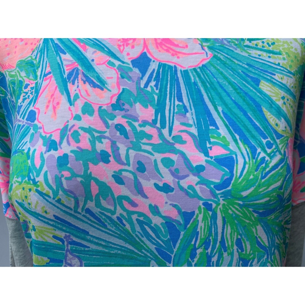 Lilly Pulitzer Dress Medium Gray Long Sleeve Swizzle In Finn T Shirt - Picture 9 of 12